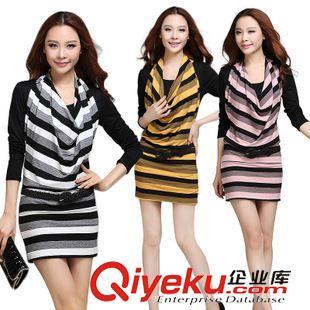 春夏款連衣裙3187# 2014春裝新款韓國七分袖A字裙的修身時尚魅力